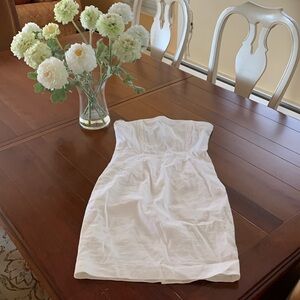 BEBE strapless white dress